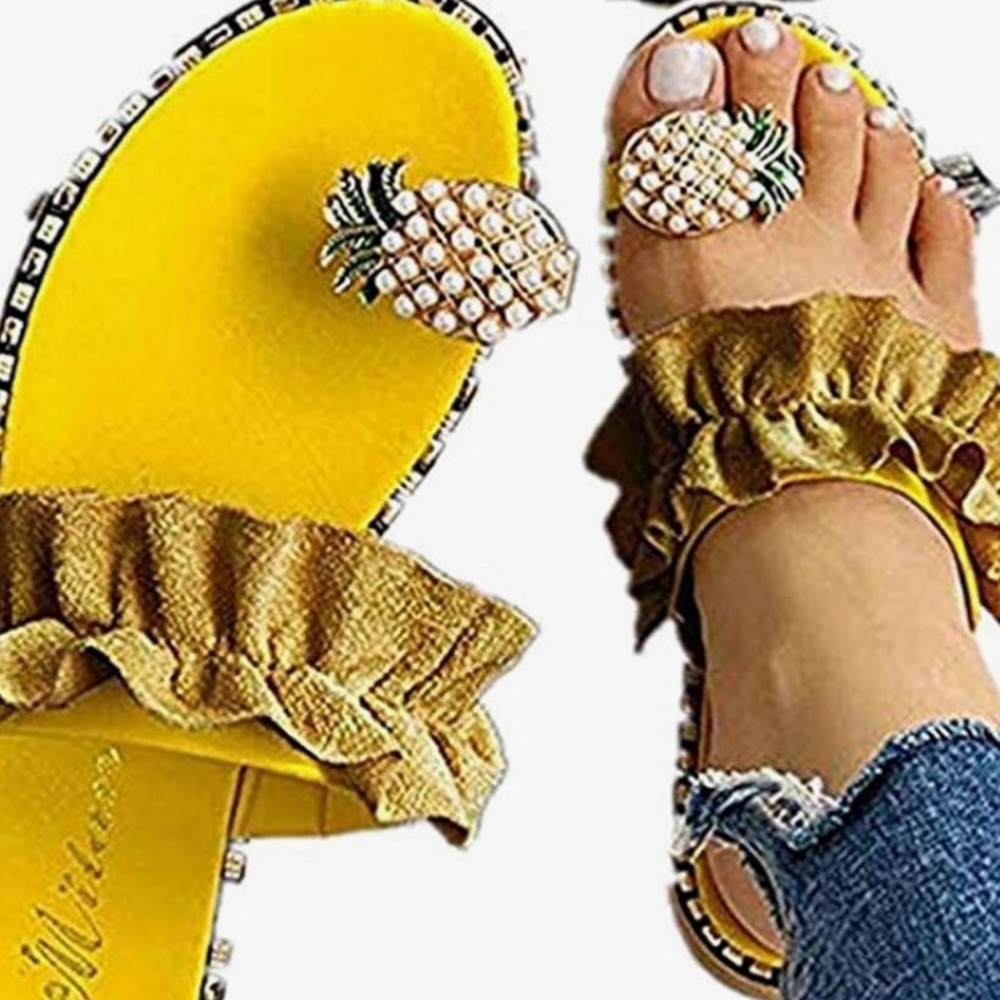 Yellow pineapple sandals - Picture 12 of 12